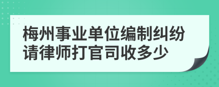 梅州事业单位编制纠纷请律师打官司收多少