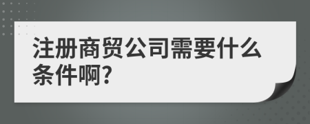 注册商贸公司需要什么条件啊?