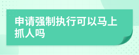 申请强制执行可以马上抓人吗