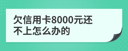 欠信用卡8000元还不上怎么办的