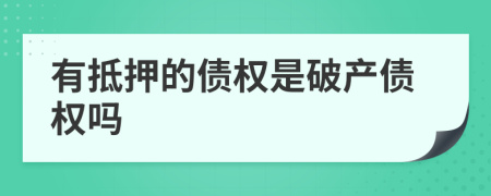 有抵押的债权是破产债权吗