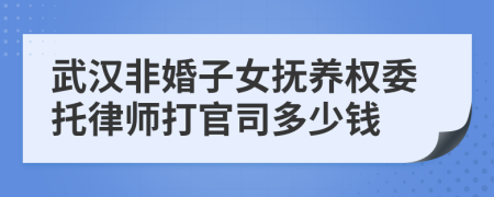 武汉非婚子女抚养权委托律师打官司多少钱