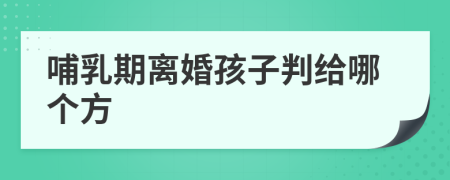 哺乳期离婚孩子判给哪个方