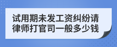 试用期未发工资纠纷请律师打官司一般多少钱