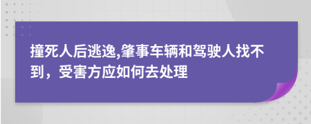 撞死人后逃逸,肇事车辆和驾驶人找不到，受害方应如何去处理