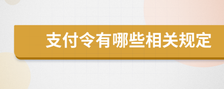 支付令有哪些相关规定