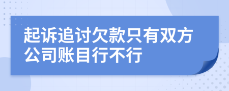 起诉追讨欠款只有双方公司账目行不行