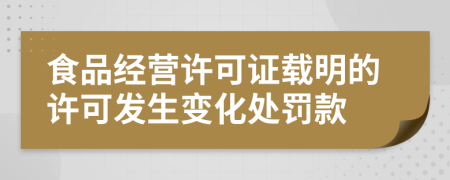 食品经营许可证载明的许可发生变化处罚款