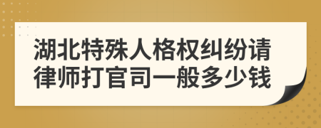 湖北特殊人格权纠纷请律师打官司一般多少钱