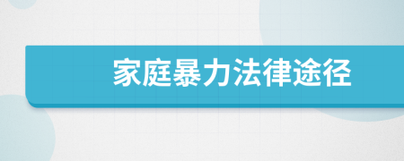 家庭暴力法律途径
