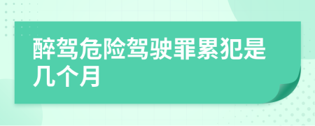 醉驾危险驾驶罪累犯是几个月