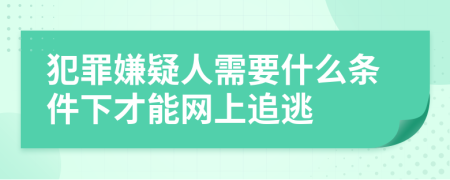 犯罪嫌疑人需要什么条件下才能网上追逃