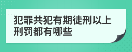 犯罪共犯有期徒刑以上刑罚都有哪些