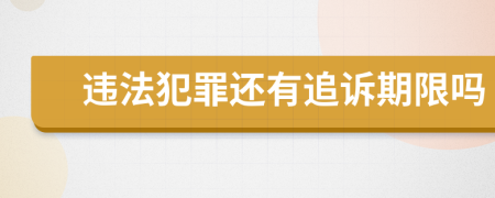 违法犯罪还有追诉期限吗