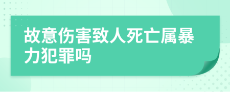 故意伤害致人死亡属暴力犯罪吗