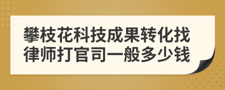 攀枝花科技成果转化找律师打官司一般多少钱