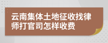 云南集体土地征收找律师打官司怎样收费