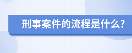 刑事案件的流程是什么?