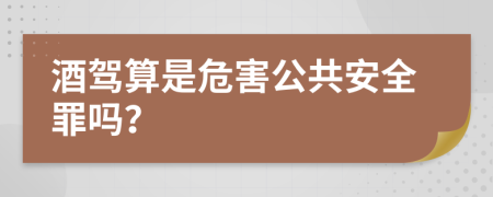 酒驾算是危害公共安全罪吗？