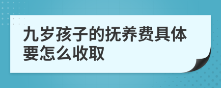 九岁孩子的抚养费具体要怎么收取