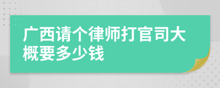 广西请个律师打官司大概要多少钱
