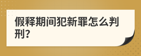 假释期间犯新罪怎么判刑？