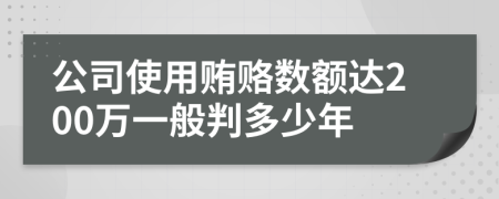 公司使用贿赂数额达200万一般判多少年