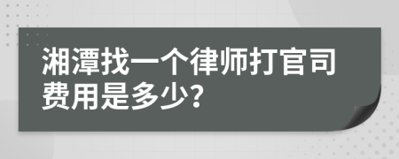 湘潭找一个律师打官司费用是多少？