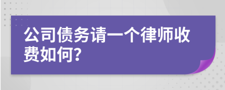 公司债务请一个律师收费如何？