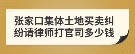 张家口集体土地买卖纠纷请律师打官司多少钱