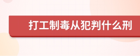 打工制毒从犯判什么刑