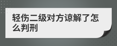 轻伤二级对方谅解了怎么判刑