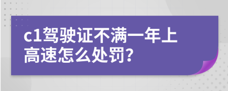c1驾驶证不满一年上高速怎么处罚？