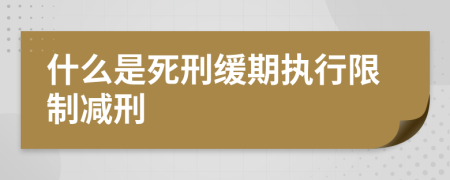 什么是死刑缓期执行限制减刑