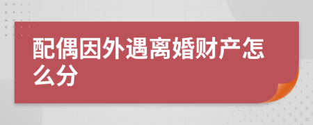 配偶因外遇离婚财产怎么分