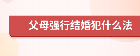 父母强行结婚犯什么法