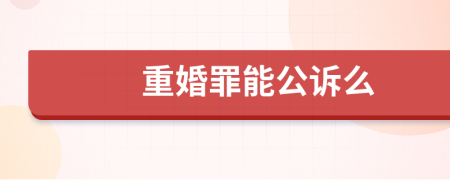 重婚罪能公诉么