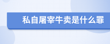 私自屠宰牛卖是什么罪