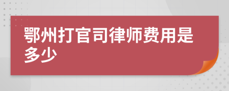 鄂州打官司律师费用是多少