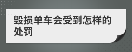 毁损单车会受到怎样的处罚