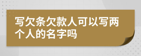 写欠条欠款人可以写两个人的名字吗