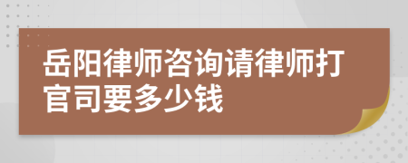 岳阳律师咨询请律师打官司要多少钱