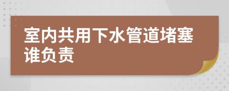 室内共用下水管道堵塞谁负责