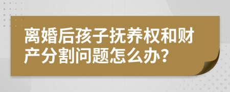离婚后孩子抚养权和财产分割问题怎么办？