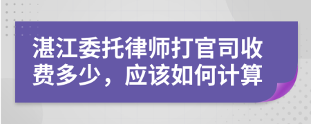 湛江委托律师打官司收费多少，应该如何计算