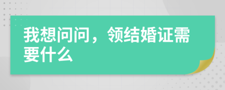 我想问问，领结婚证需要什么