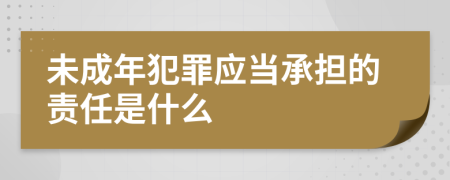 未成年犯罪应当承担的责任是什么