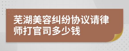 芜湖美容纠纷协议请律师打官司多少钱