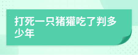 打死一只猪獾吃了判多少年