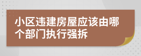 小区违建房屋应该由哪个部门执行强拆